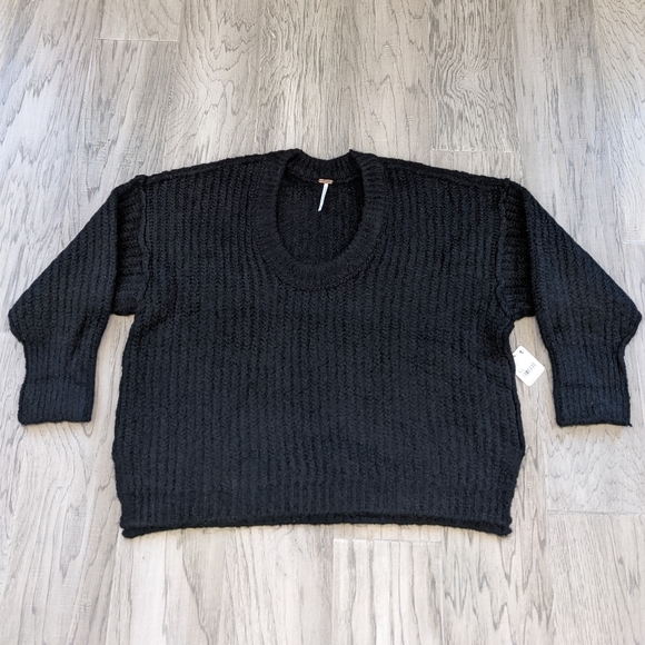 NWT Free People Blue Bell V Neck Sweater - Picture 4 of 10